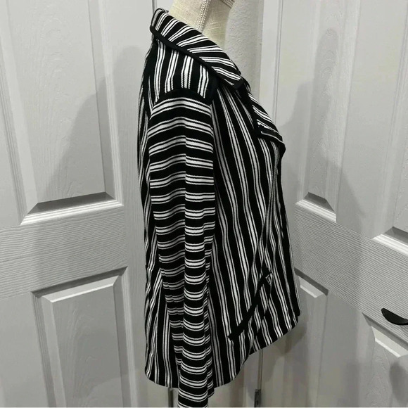 Sharon Young slant zip striped jacket, zip sleeves and zip pockets - Picture 11 of 11